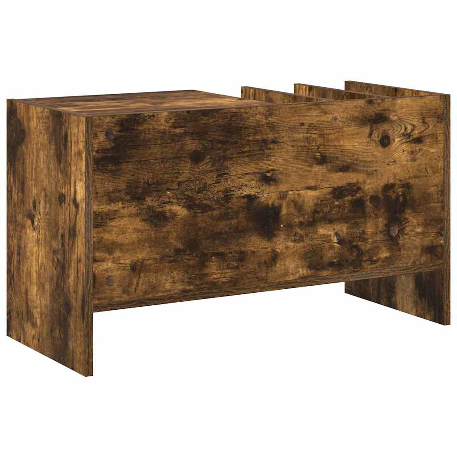 Armadietto per vinili, 6 ripiani, in rovere affumicato, 78,5 x 35 x 45 cm, stabile scaffale per LP e riviste