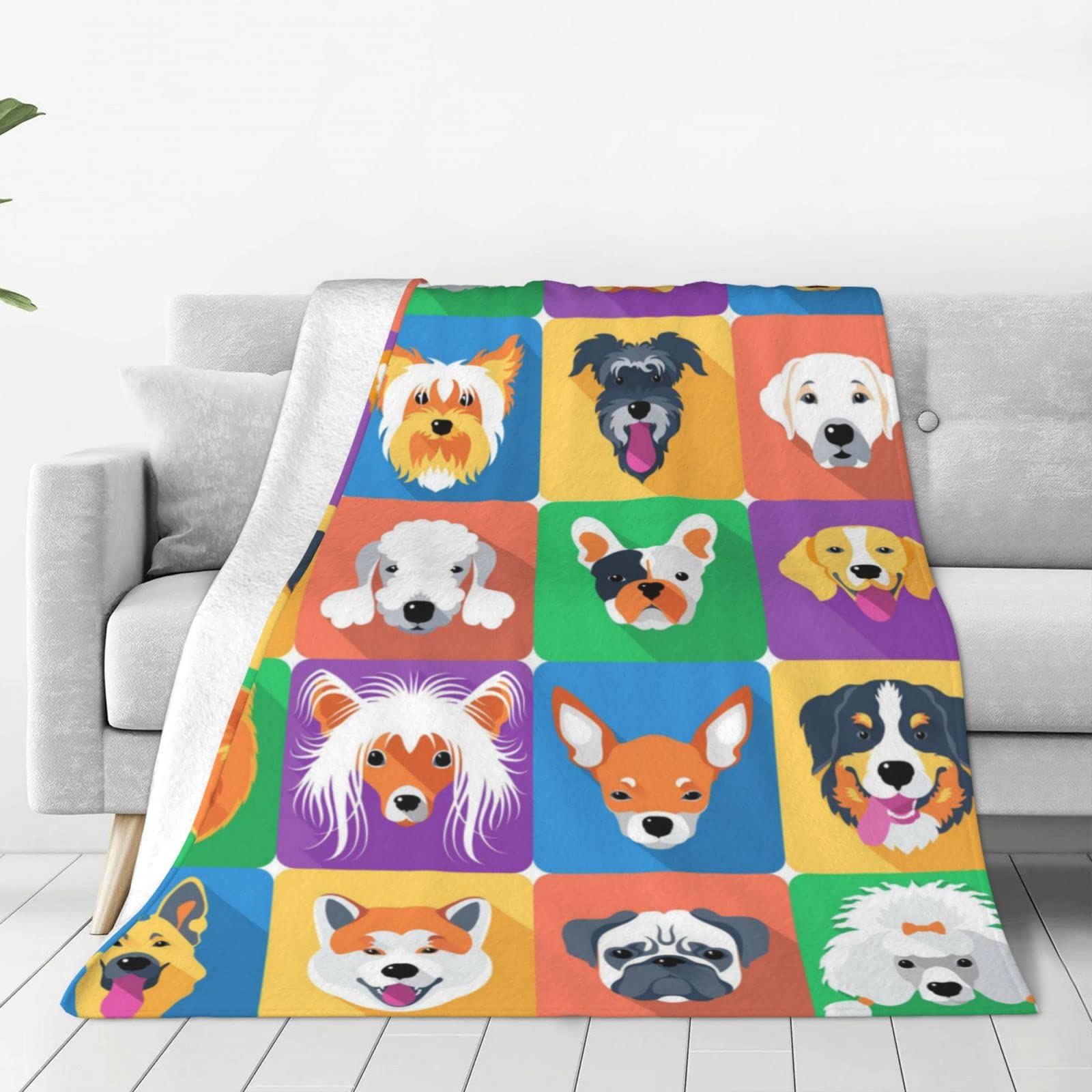 Lsjuee Throw Blanket Dog Warm Cozy Soft Lightweight Flannel Fleece Blanket for Bedroom Sofa Room Home Decorative Fuzzy Blanket 40"x30"