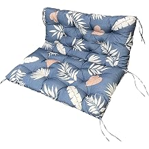 DRXRD Porch Swing Cushions, Waterproof Outdoor Swing Cushions with Ties, Thickened Three Seat Swing Replacement Cushions with Backrest, for Porch Patio and Garden Flowers 5 120 * 100 * 10cm