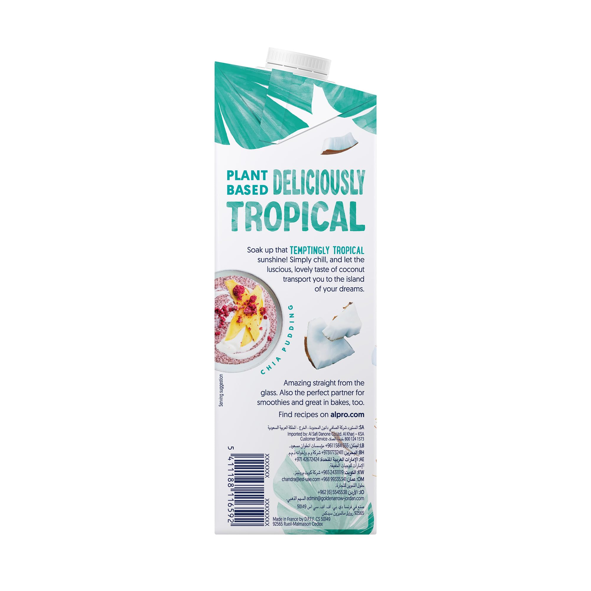 Alpro Bevanda al cocco originale, 100% a base vegetale, senza lattosio e latticini, 1 litro (6 x 1 L)