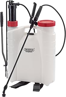 Draper – PS12/B/EPDM pulverizador a presión 12l EPDM – Mochila, Color Blanco/Rojo/Negro