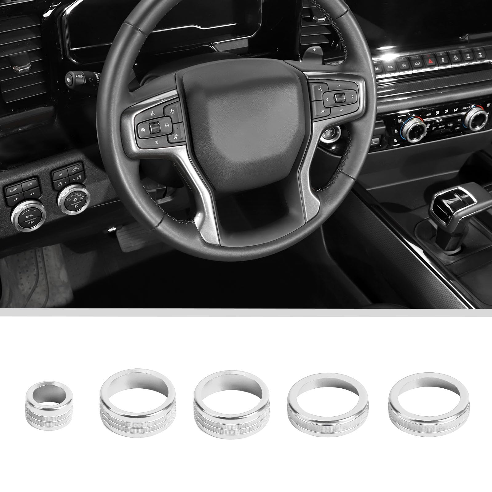 Voodonala Radio AC Knobs Air Conditioner Switch Button Center Console Switch Knob Cover Trim for 2022-2026+ Chevy Silverado GMC Sierra Interior