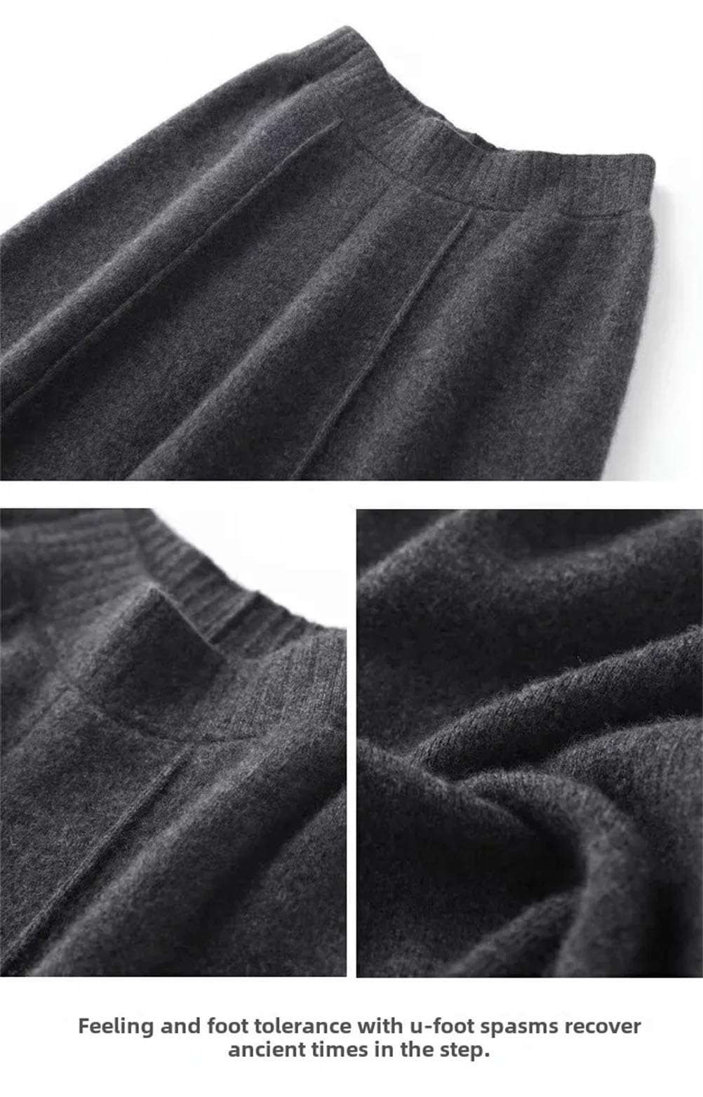 Pantaloni da donna a vita alta dimagrante in maglia a metà polpaccio pantaloni larghi pantaloni lunghi larghi casual dritti larghi