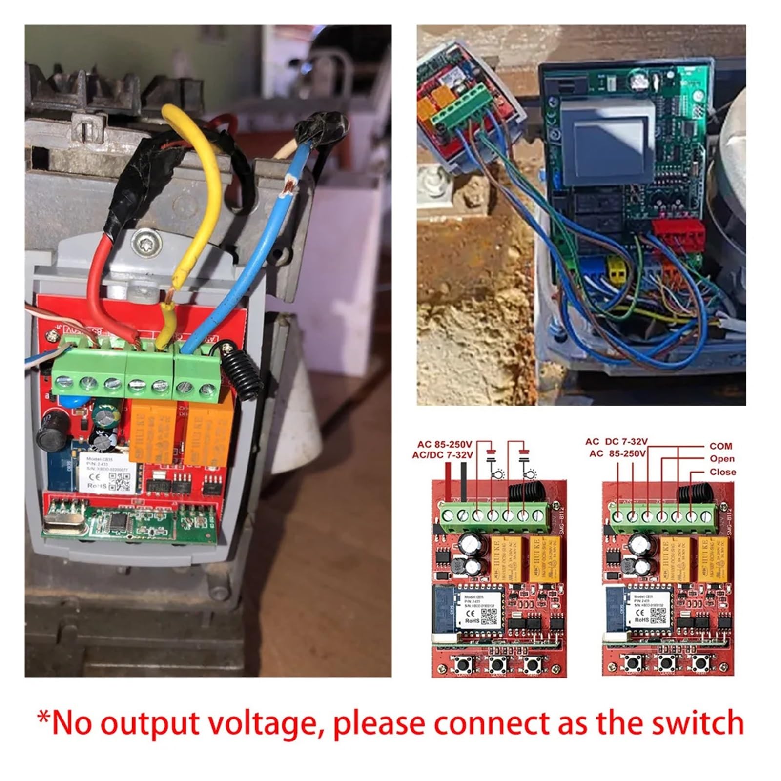 Kit Apricancello Elettrico Tuya Garage Apriporta Cancello Ricevitore 2ch 433mhz 433.92mhz Universale Fixed Rolling Code Multi Marca Controller Switch(DC 12V-24VX1-01)