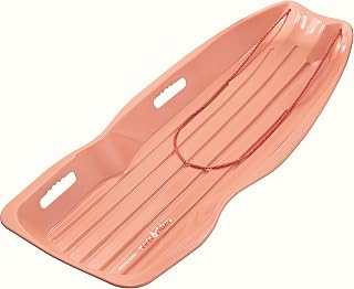 Retrospec Retrorider Toboggan Style Plastic Snow Sled, Available in 35" and 48" for Children and Adults, with Pull Rope, Cold Resistant Coating, Hard Bottom for Smooth Downhill Ride, Single