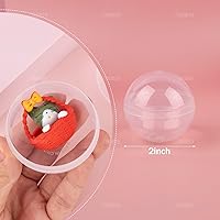 Vista 5 de AUEAR, Paquete de 50 cápsulas redondas pequeñas translúcidas de 2 pulgadas, envases vacíos de plástico para chicles para premios de fiesta