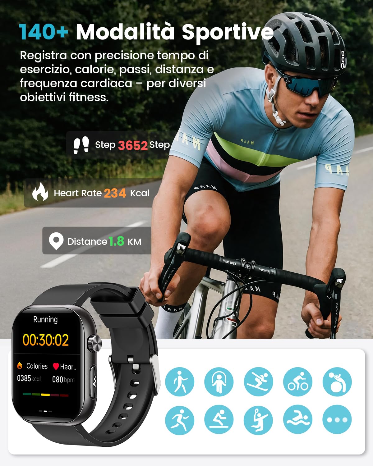 2026 Nuovo Smartwatch Uomo con ECG, HRV, 𝐆li𝐜𝐞m𝐢𝐚, Pressione Sanguigna, 1,97" AMOLED Salute Orologio Fitness con Monitoraggio 24H Cardiofrequenzimetro, SpO2, Sonno, BMI, Temperatura, iOS Android