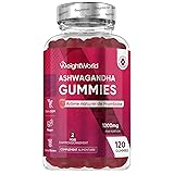 Ashwagandha Gummies 1200mg, 120 Gommes Vegan Ashwagandha au Goût Framboise, Ginseng Indien...