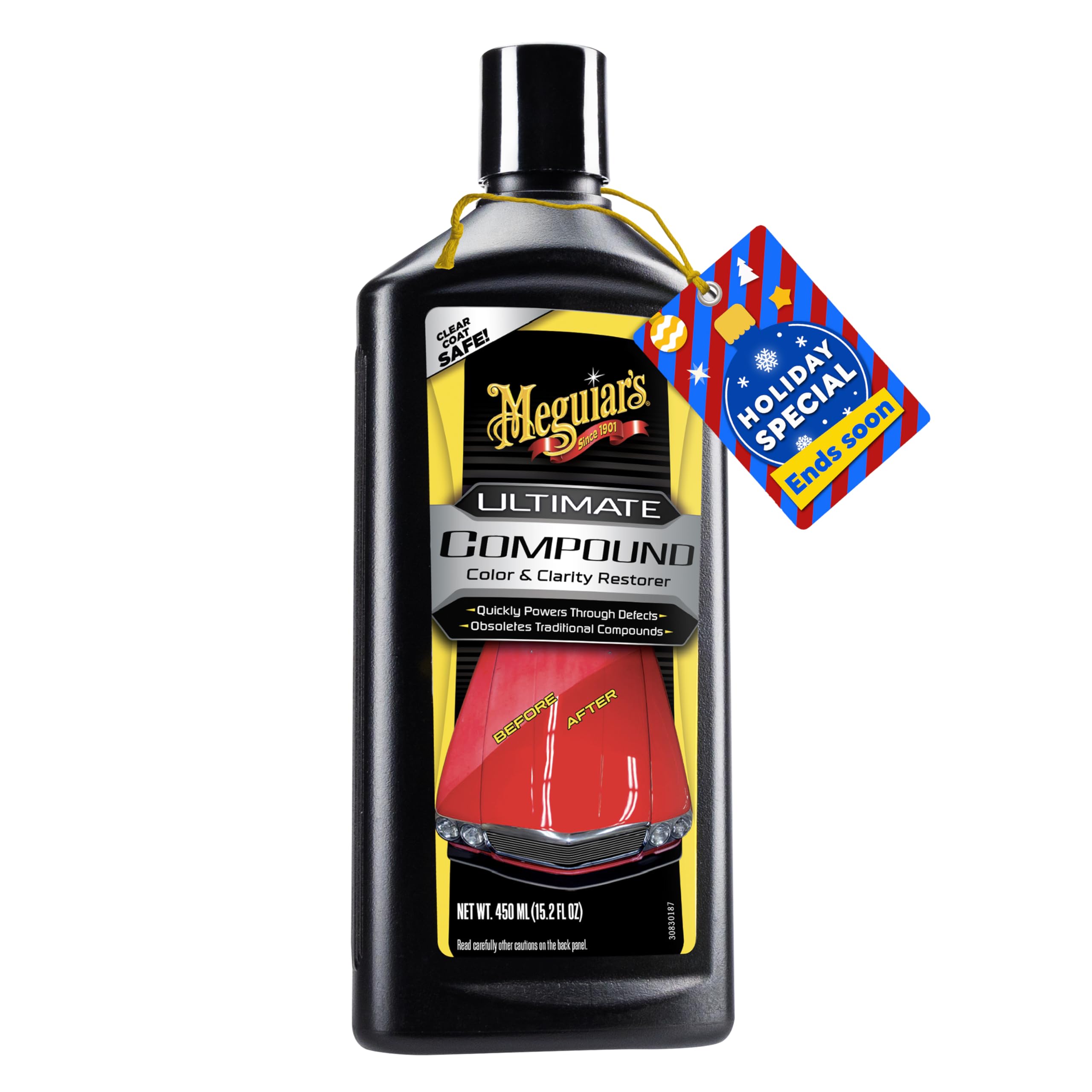 Meguiar's Ultimate Car Compound | Removes swirl marks & scratches with restoring color & clarity | 450ml (pack of 1)