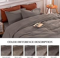 Vista 325 de NEXHOME PRO Funda de edredón Twin XL 100% algodón lavado, transpirable, duradera, texturizada, similar al lino, juego de ropa de cama para el hogar