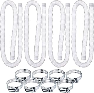 Mangueira de piscina, 4 peças de mangueira de substituição de filtro de piscina para piscinas acima do solo, 3,2 cm de diâmetro, 150 cm de comprimento, acessórios de piscina bomba de filtro 300GPH, 330 GPH, 530 GPH e 1.000 GPH