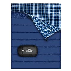 AGEMORE Cotton Flannel Double Sleeping Bag for Camping Backpacking Or Hiking Queen Size 2 Person Waterproof Sleeping Bag