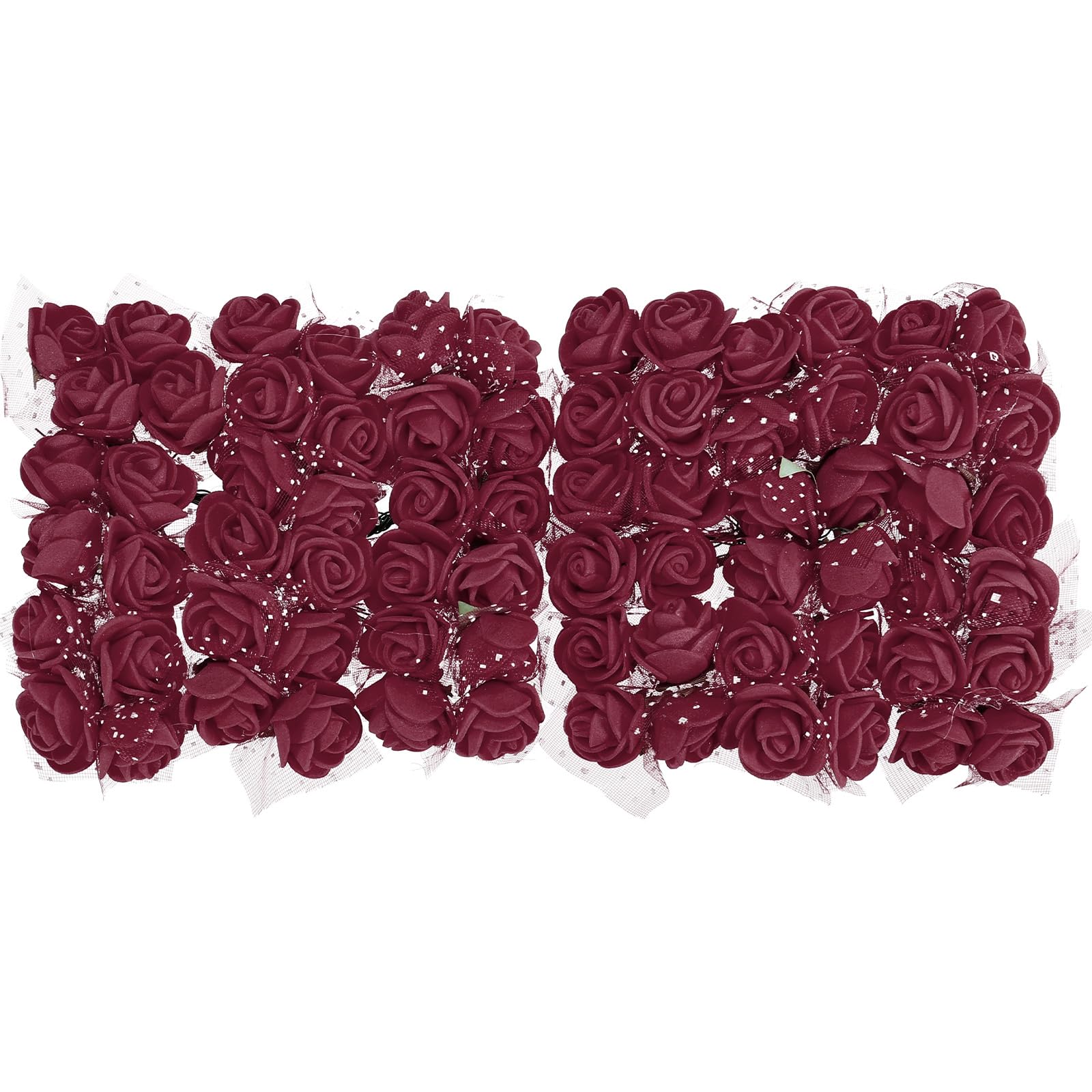 LARDUX 12 bouquet di rose rosse glitterate, bouquet di fiori finti fai da te con bouquet glitterato, fiori artificiali brillanti per San Valentino, anniversario, laurea, compleanno, con perle