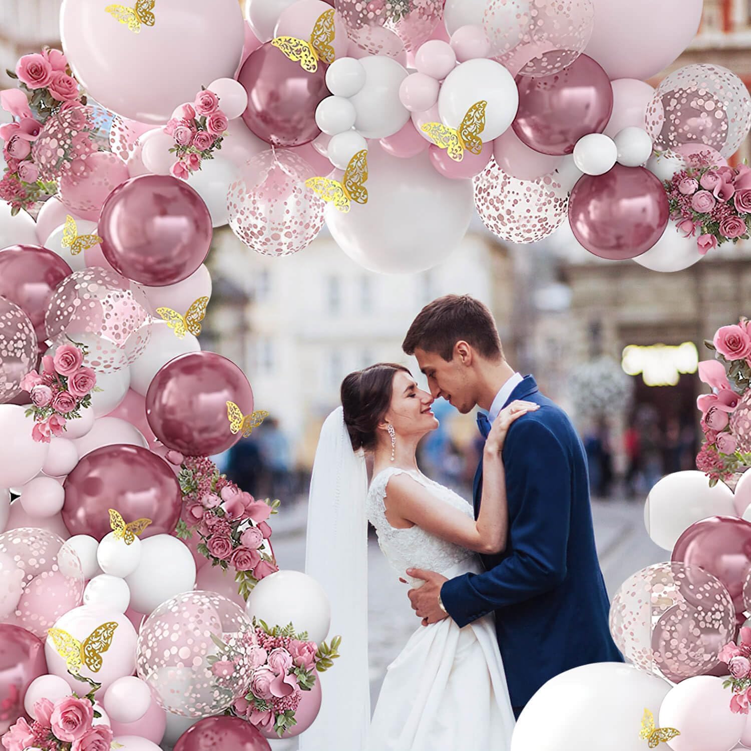 Kit Arche à Ballons Rose Et Blanc - 151 Pièces Pour Décoration Fête, Mariage, Baby Shower