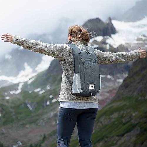 Miniatura 6 de Esup Mochila de senderismo ligera de 15 litros plegable pequeña mochila de viaje mochila de camping plegable para mujeres y hombres, Gris-oscuro,