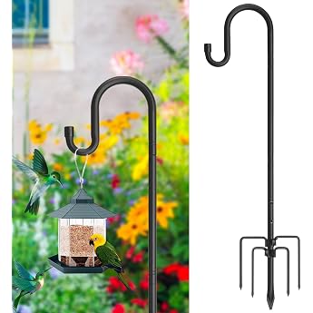 Shepherd Hook for Bird Feeder 5 Prong Shepherd Hook Black 117 cm