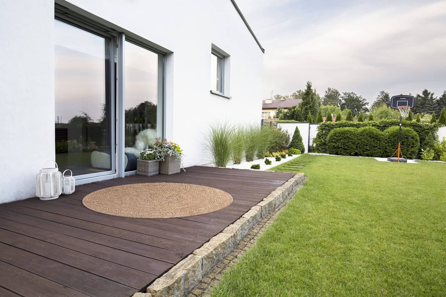 In- und Outdoor-Teppich Outward Circles Hellbraun - 120x120cm für Innen und Außen