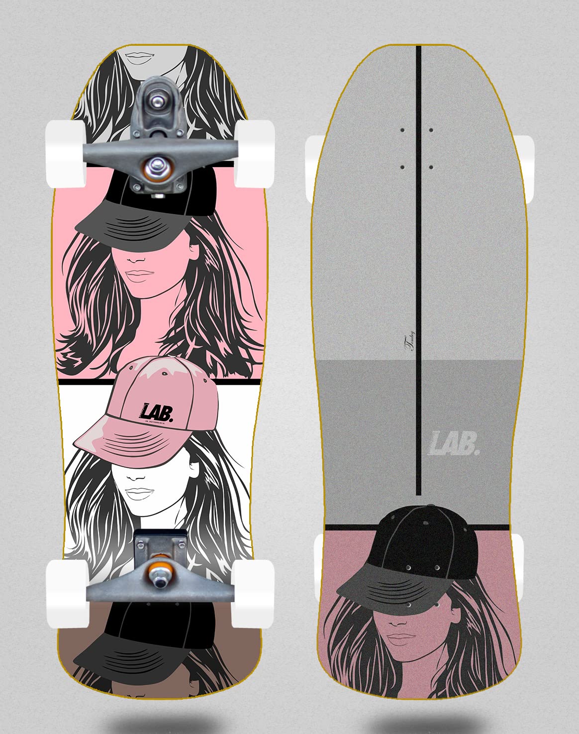 Lab Surfskate mit T12 Surf Skate Trucks Tom Boy Nuke 9.375x31.5