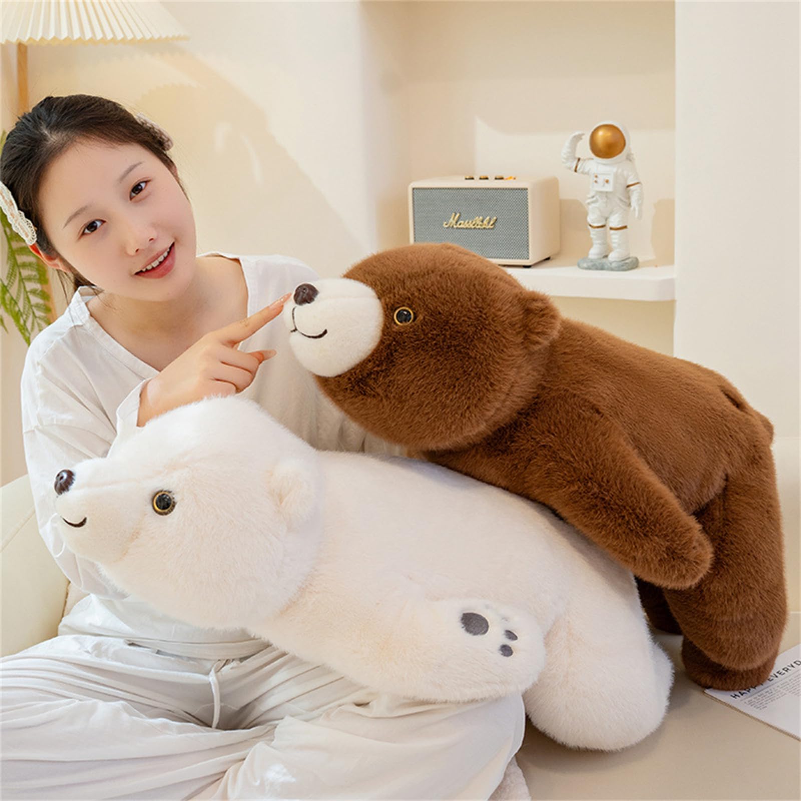 Eisbär Plüschtier, niedlichen riesigen Eisbären Plüschtier ,Weicher Bär Kuscheltier Für Babys Riesen Plüschtier,Kuscheltier Plüschtier ,Mädchen Geschenk Plüschtier Geburtstagsgeschenk (Braun,80cm)