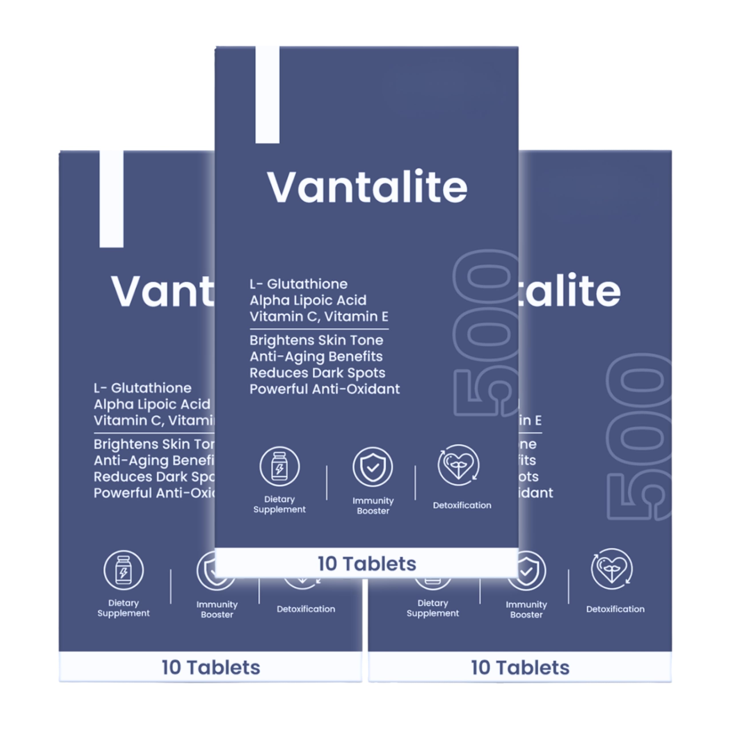 Vantalite L-Glutathione Tablets with Alpha Lipoic Acid, Vitamin C and E (30 Tablets, 500mg) | Anti-Aging, Dark Spot Reducer, Skin Brightening, Powerful Antioxidant | 100% Vegan, Collagen Supplements-image-21