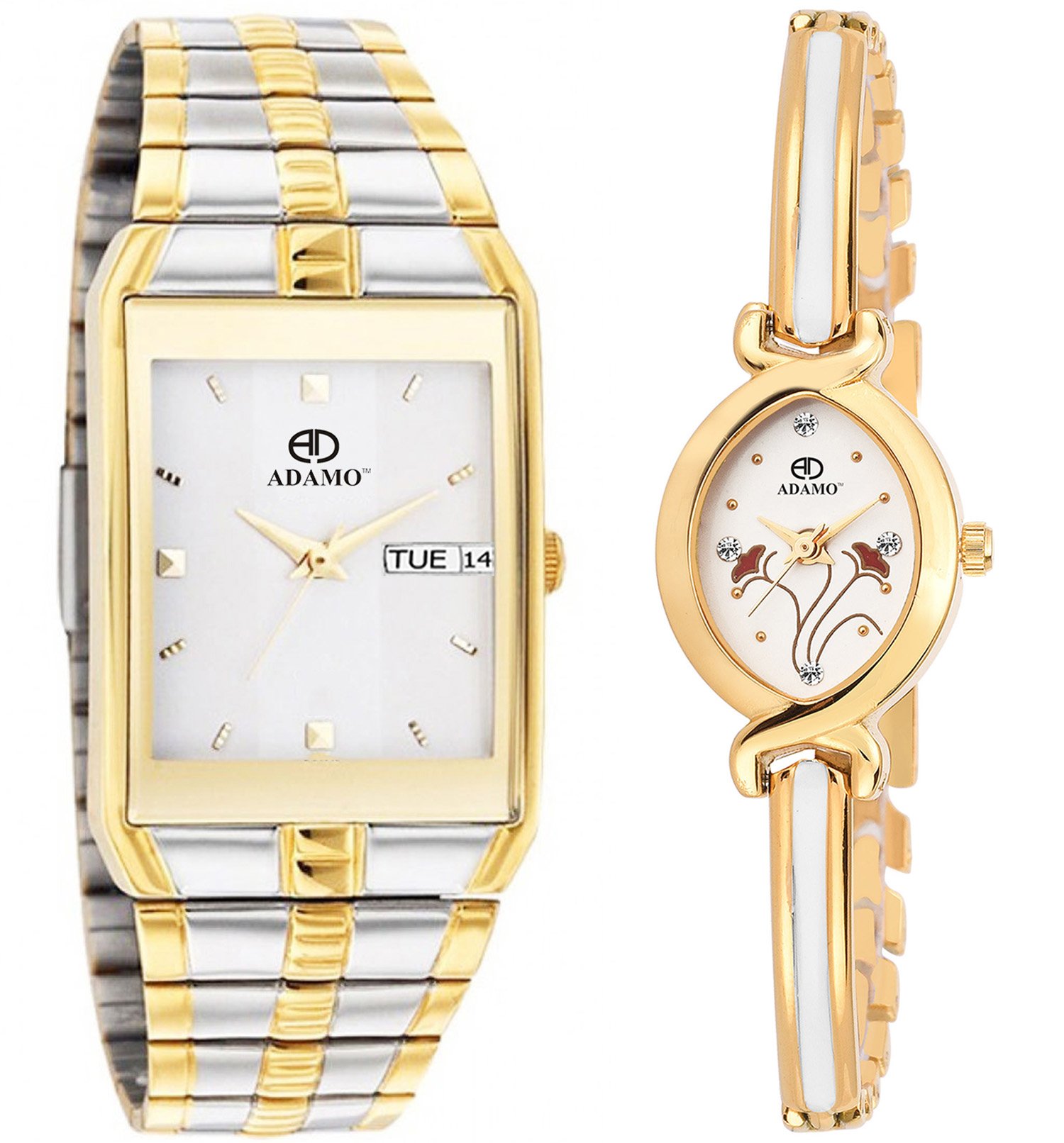ADAMO Legacy Analogue White Dial Couples Watch - 9151Bm01-2251Ym01 (B0774WJHDS) Amazon Price History, Amazon Price Tracker