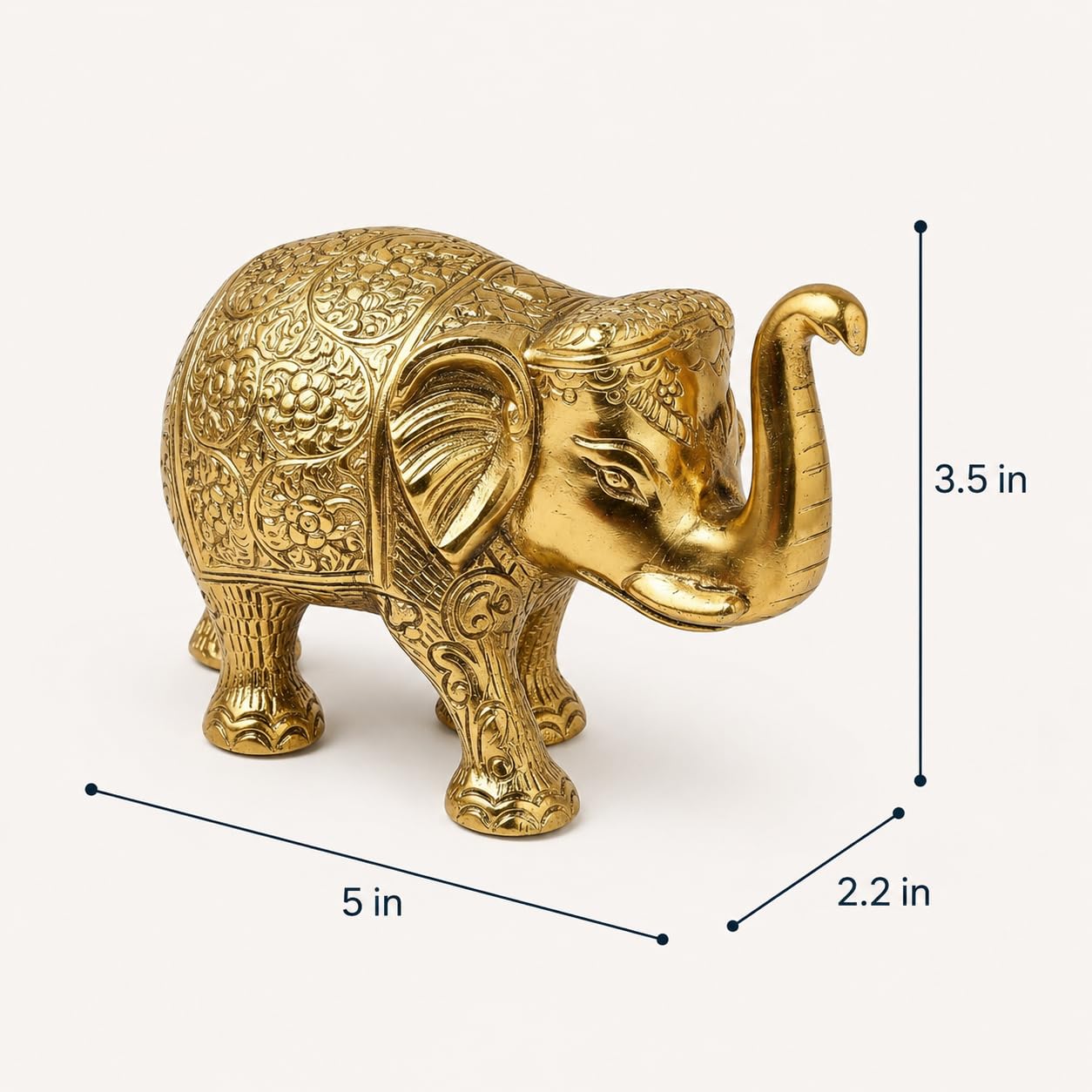 Gold Plated Elephant Showpiece - DreamKraft -4 Gold Plated Elephant Showpiece - DreamKraft -4