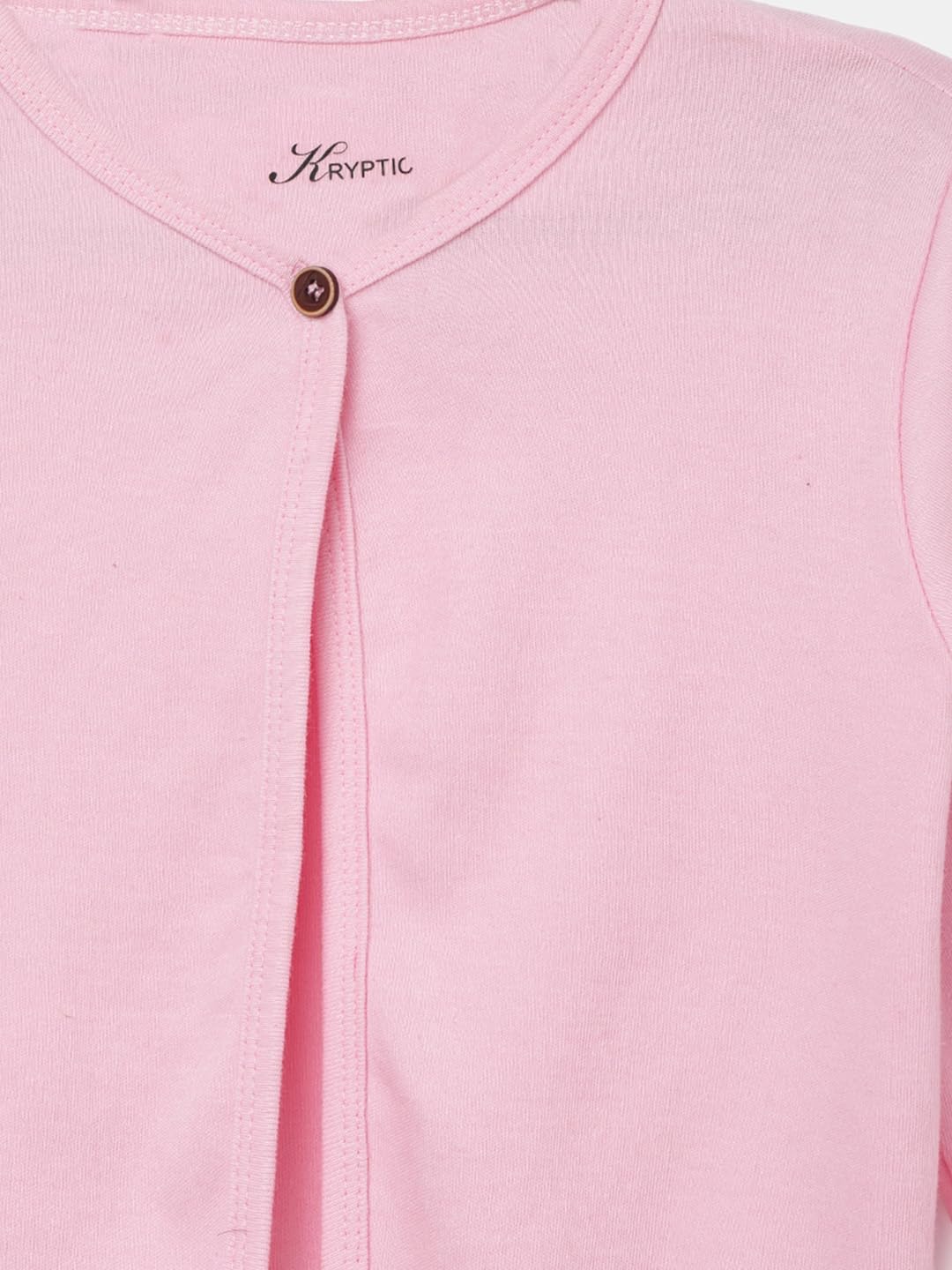 KRYPTIC Kids Girls Cotton Pack of 2 Solid Regular Length Full Sleeve Shrug(Light pink/Navy-9-10Y) - Image 6 thumbnail