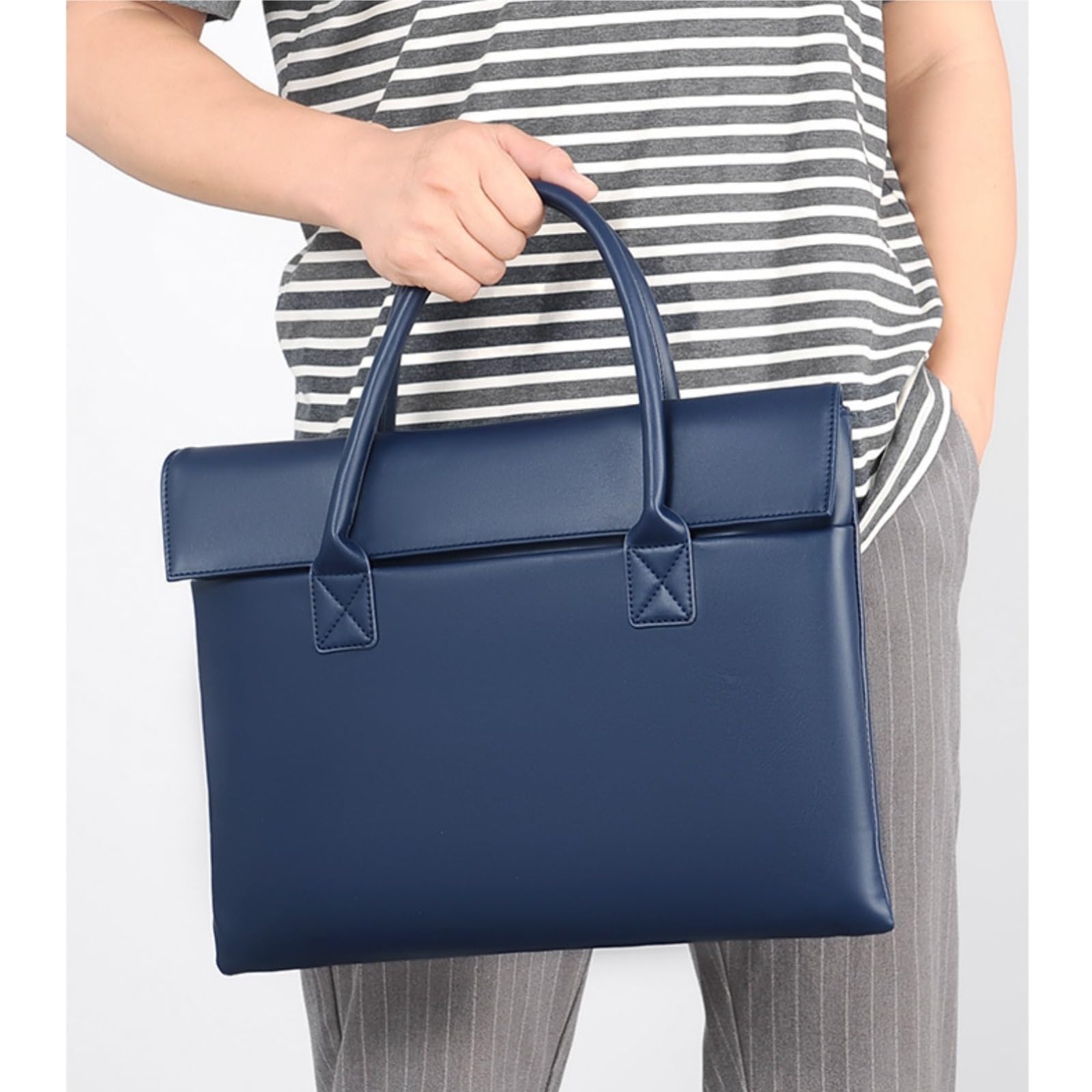 borsa pc Valigetta in pelle for uomo donna adatta for laptop da 14 pollici | Custodia for documenti di lavoro d'ufficio for avvocati d'affari professionisti