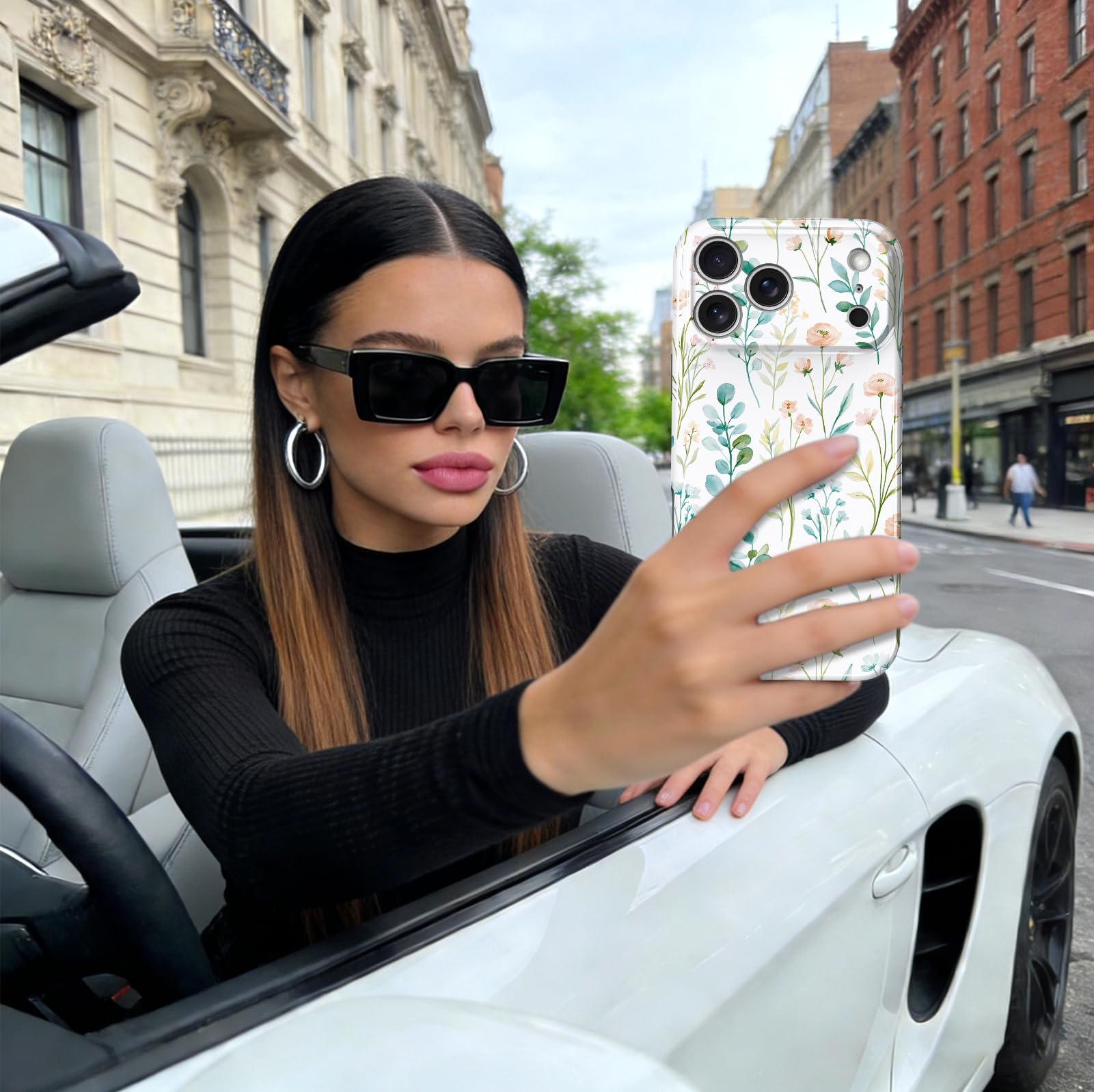 Funda magnética para iPhone 17 Pro, bonito diseño floral bohemio