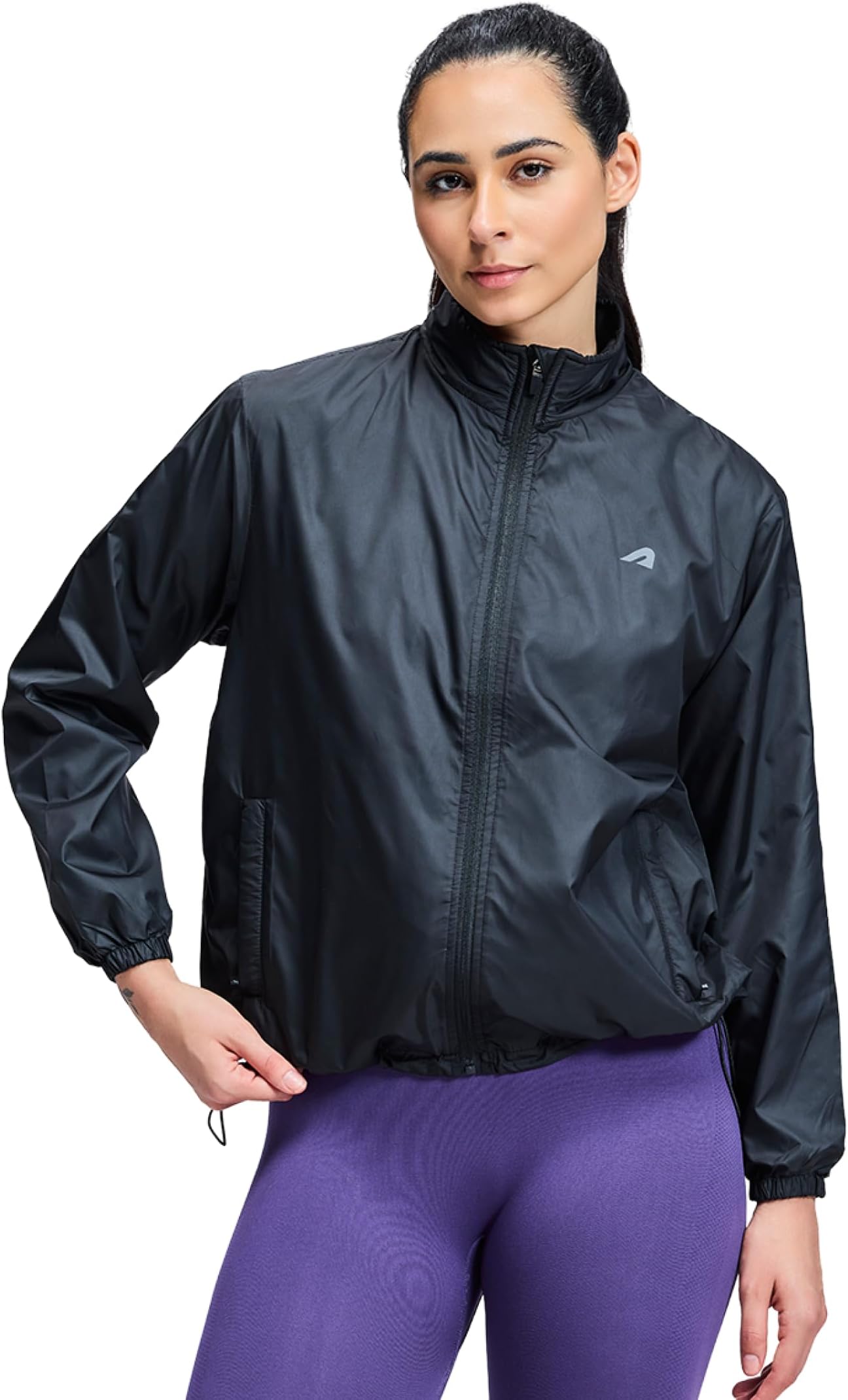 Windcheater Jacket for Women, Lightweight & Wind-Resistant with Reflective Cool Jacket for Women, Relaxed Fit-Stylish Windbreaker for Outdoor with Zipper Pockets