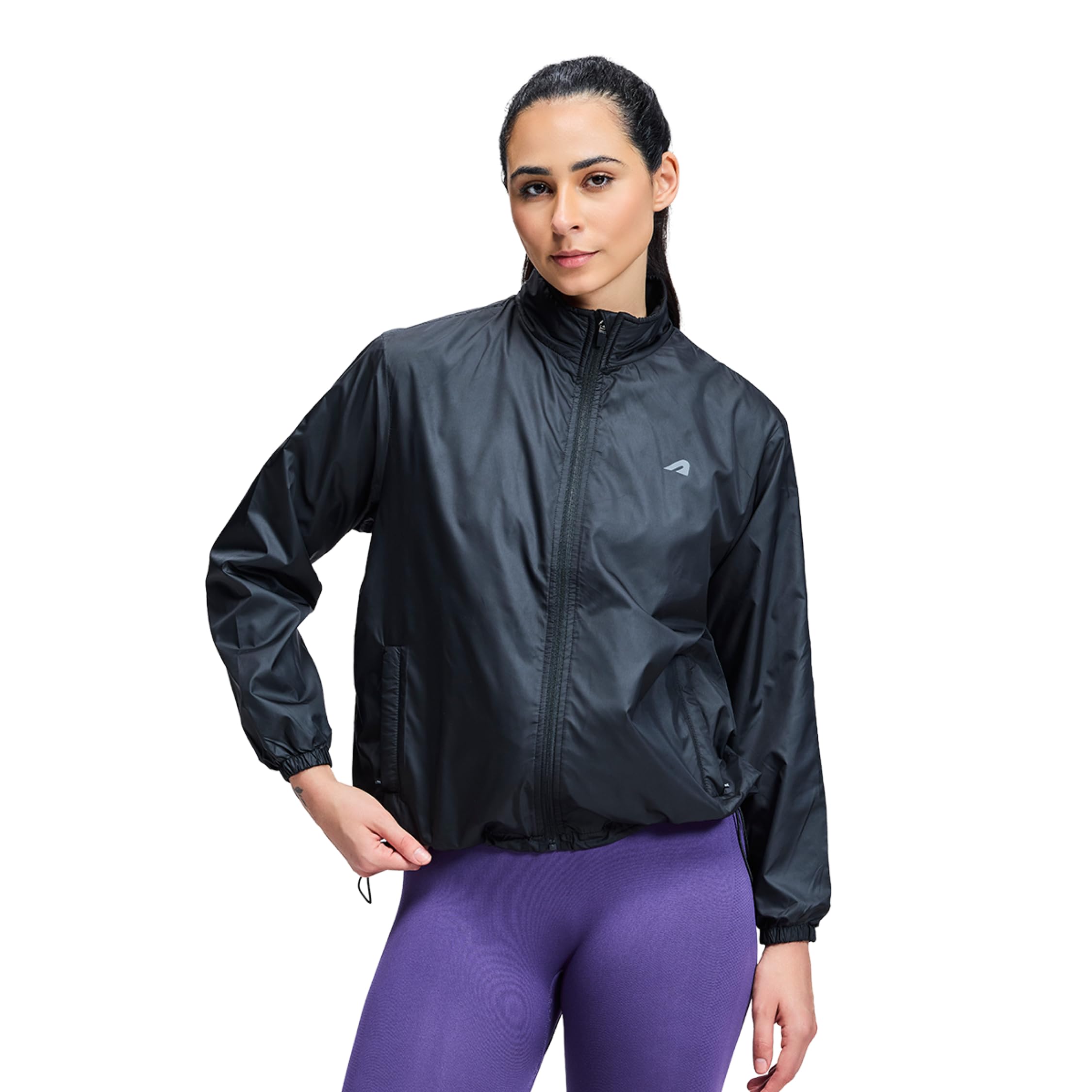 Windcheater Jacket for Women, Lightweight & Wind-Resistant with Reflective Cool Jacket for Women, Relaxed Fit-Stylish Windbreaker for Outdoor with Zipper Pockets