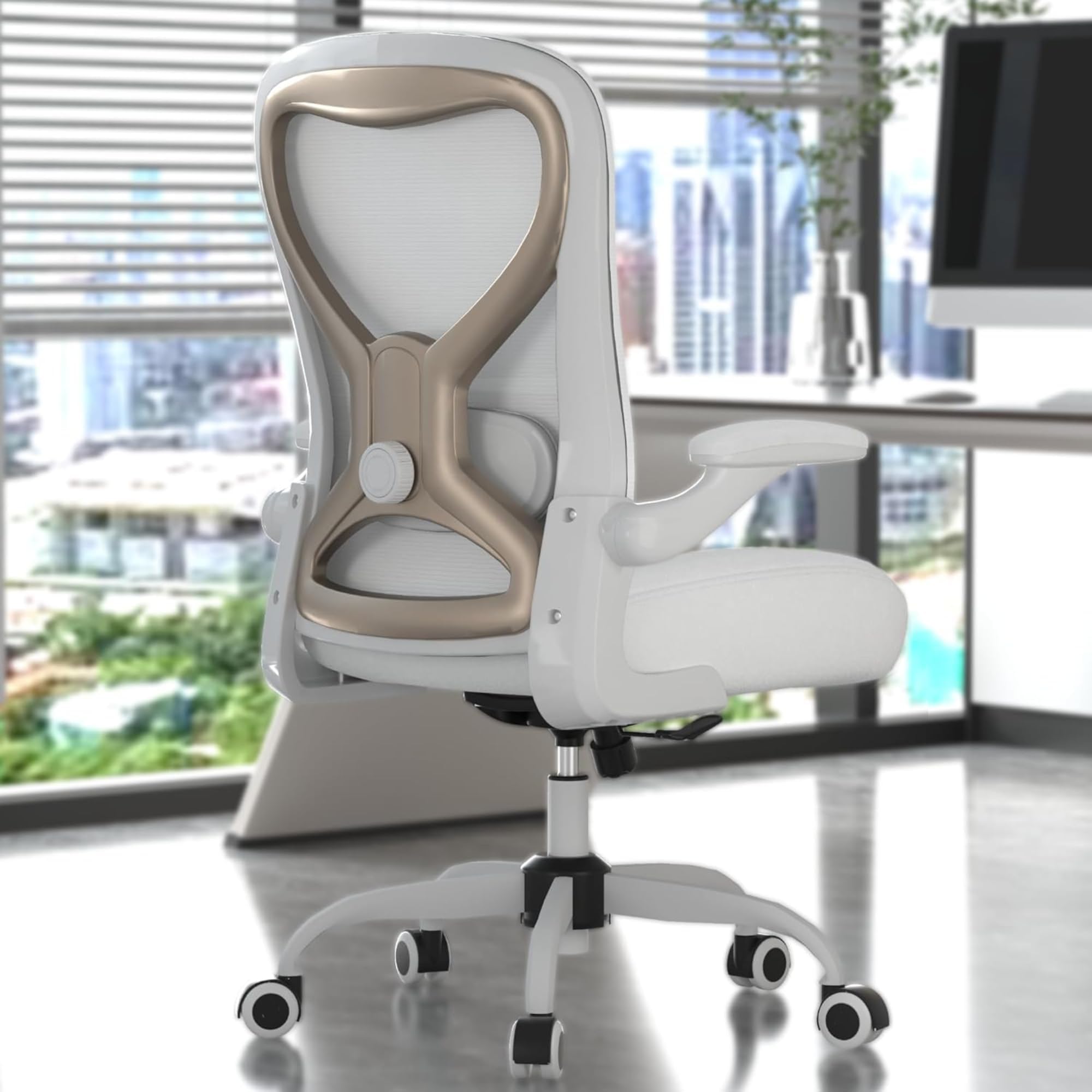 CASASIO Desk Chair (White/Champagne)