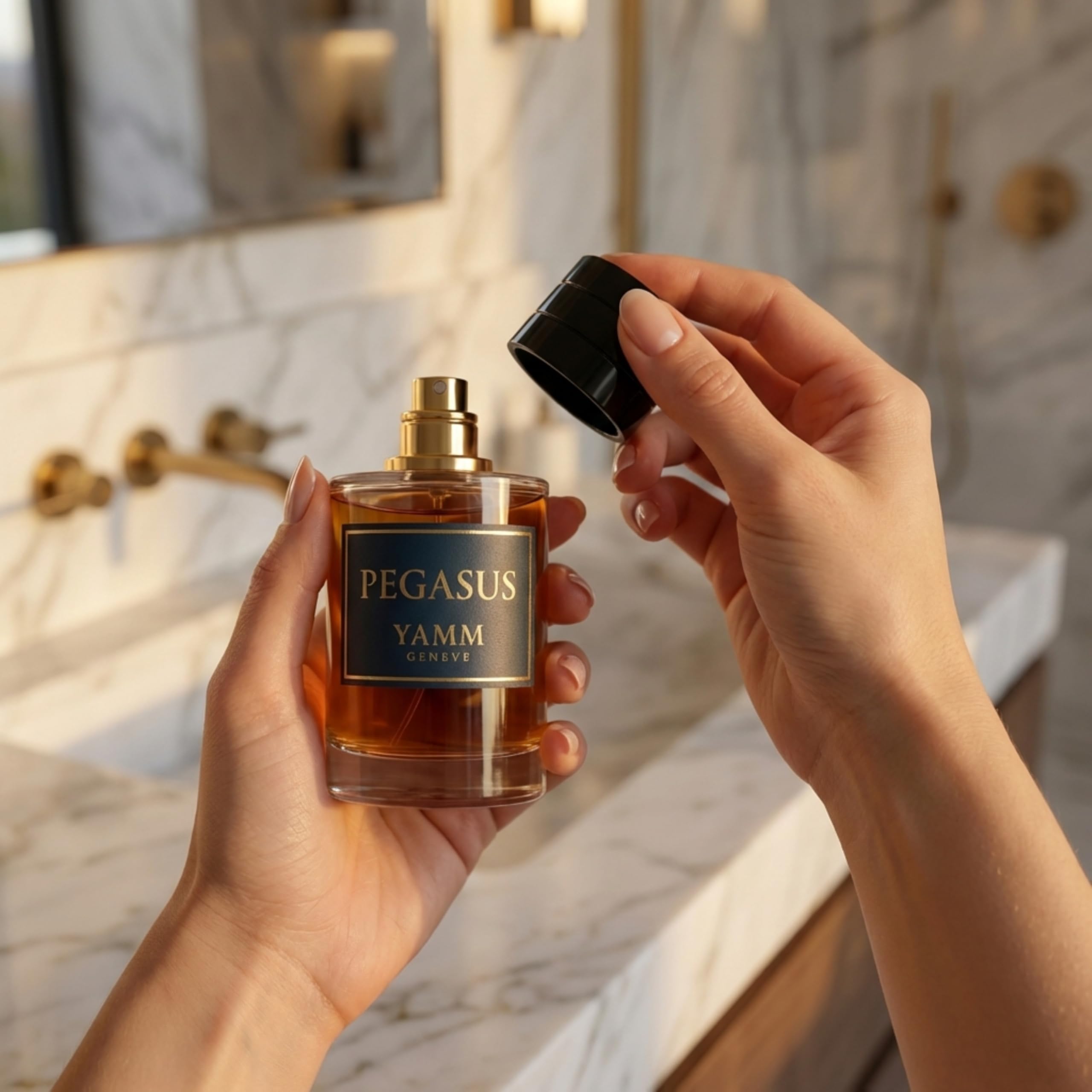Pegasus – Extrait de Parfum Homme – Amande & Vanille – 50 ml | Accord floral amandé, crémeux et boisé, à la tenue durable, avec bergamote, lavande, jasmin, vanille et santal.