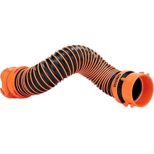 Camco RhinoEXTREME 2' RV Sewer Compartment Hose - Flexible Design for Tight Spaces - Compact to Store - Crush Resistant (39855)