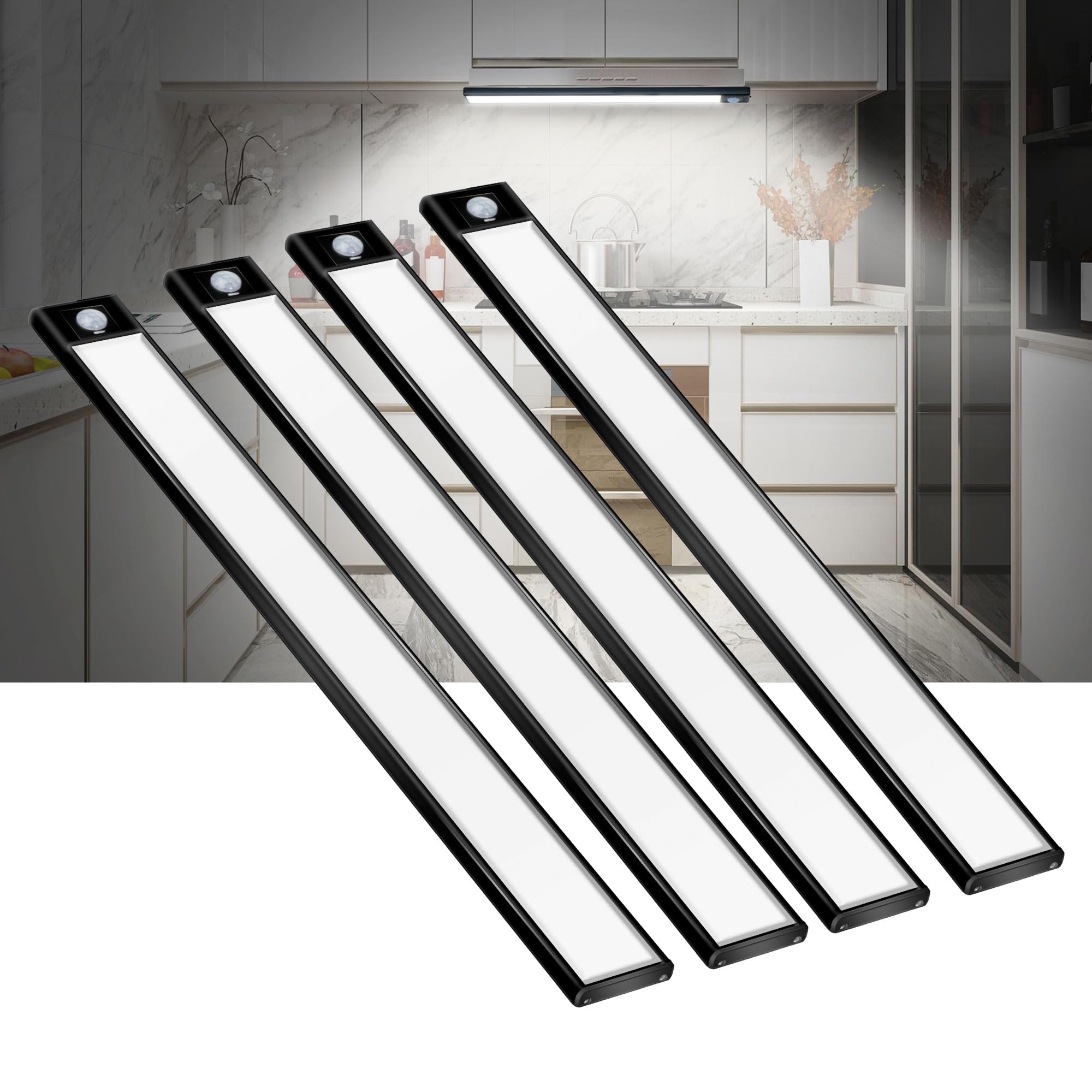 COLIJOY 69 LED Under Cabinet Lights 2Pack– Rechargeable 3000mAh Battery, Wireless Motion Sensor, Ideal for Kitchen, Closet & Under Counter Lighting