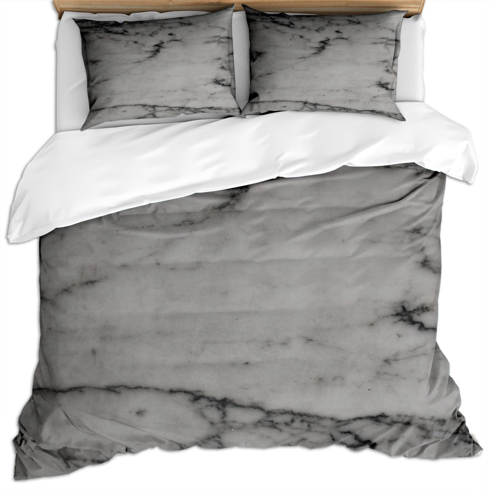 Juego de ropa de cama de mármol gris de 135x200 cm para dormitorios modernos