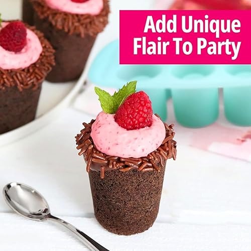 Miniatura 4 de Wilton - Molde de silicona para vasos de chupito  Moldes de caramelo verde  Puede crear deliciosos chupitos comestibles  Moldes de silicona de 8