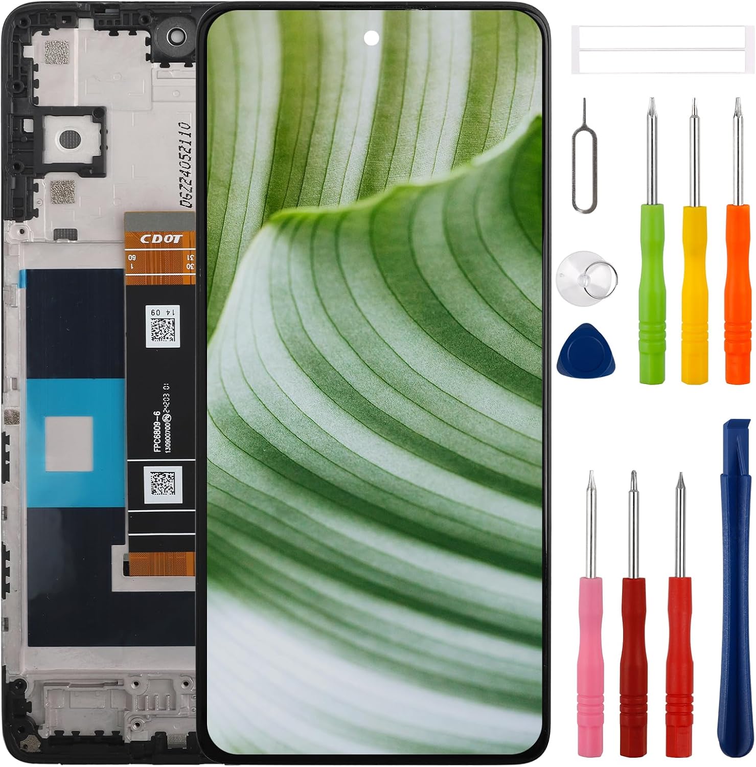 [with Frame] SWARK New LCD Display for TCL 50 XL 5G/50 XL Nxtpaper 5G Touch Screen Digitizer Assembly Replacement with Upgraded Repair Tools Kit-Black