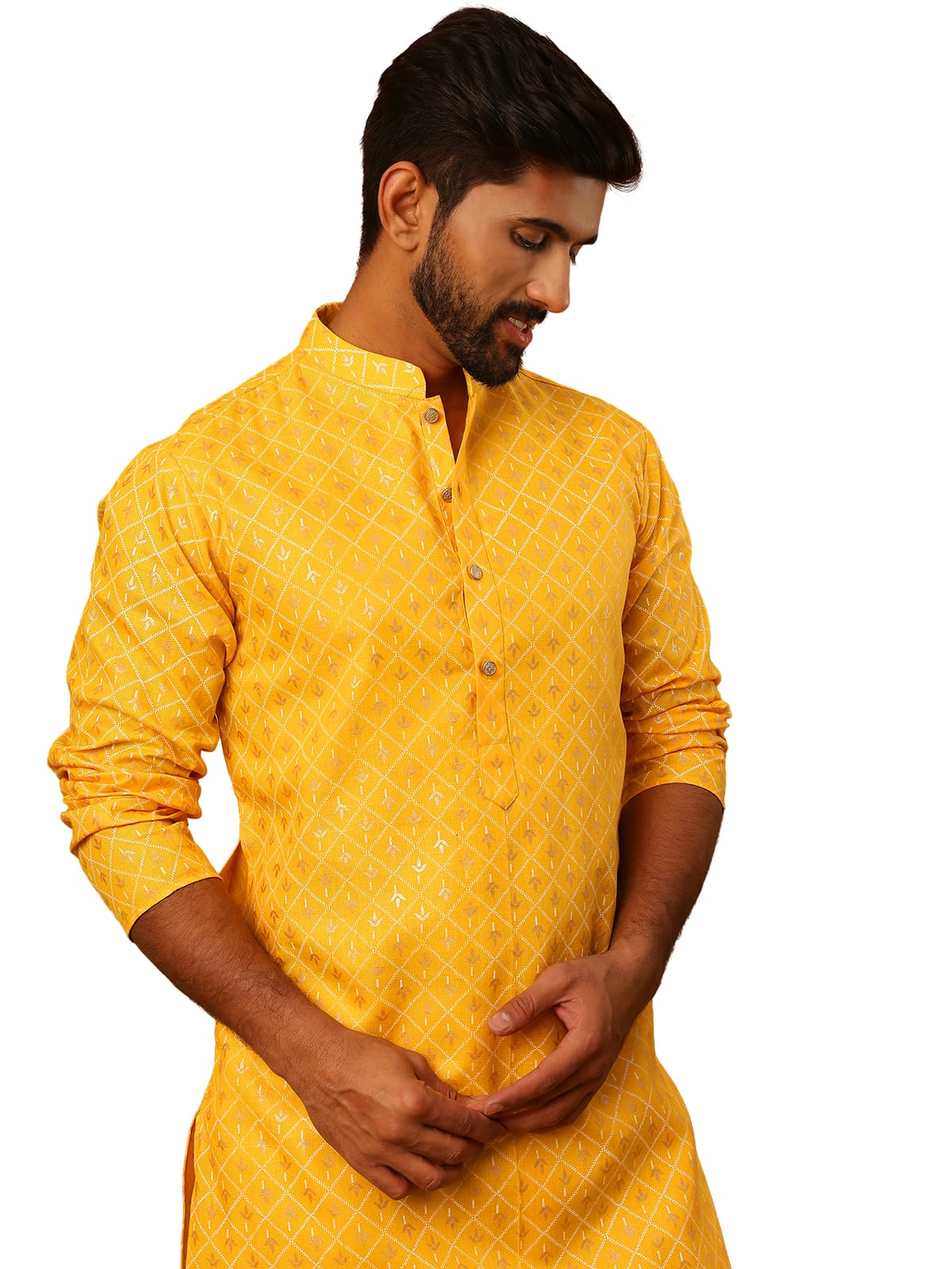 Festive Cotton Blend Printed Kurta Pyjama Set-image-12