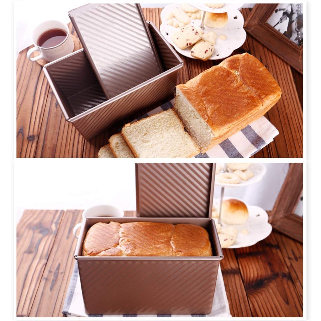 ZHANGXIAO Brotbackform, Mit Deckel Welligkeit Nicht Klebrig 450 G Teig Benutzt for Brot Kuchen Ofen Backen Werkzeug (Größe : B21.6×12.3×11.5cm)