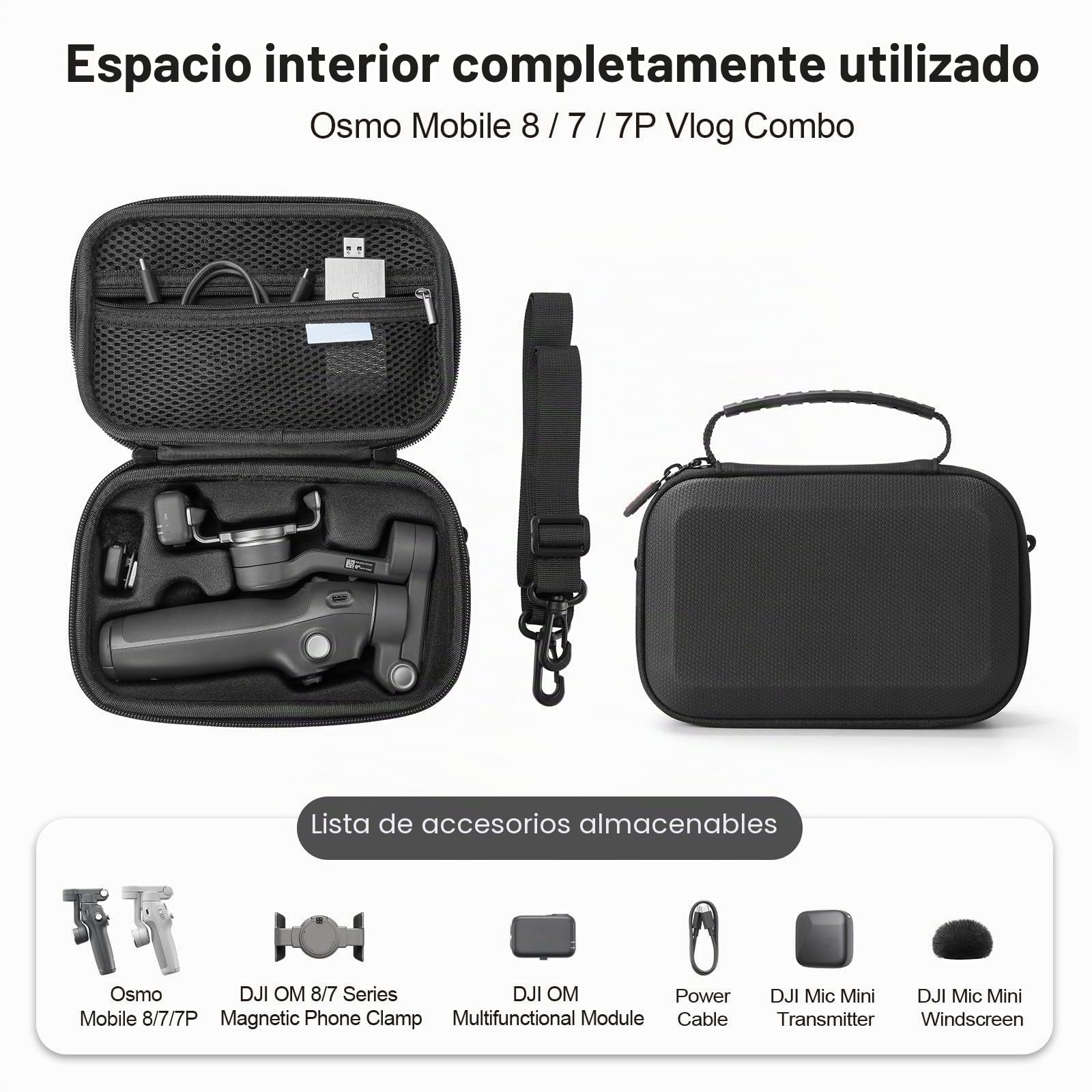 Osmo Mobile 8/7P - Bolsa de almacenamiento portátil para DJI Osmo Mobile 8/7/7P Vlog Combo Accesorios