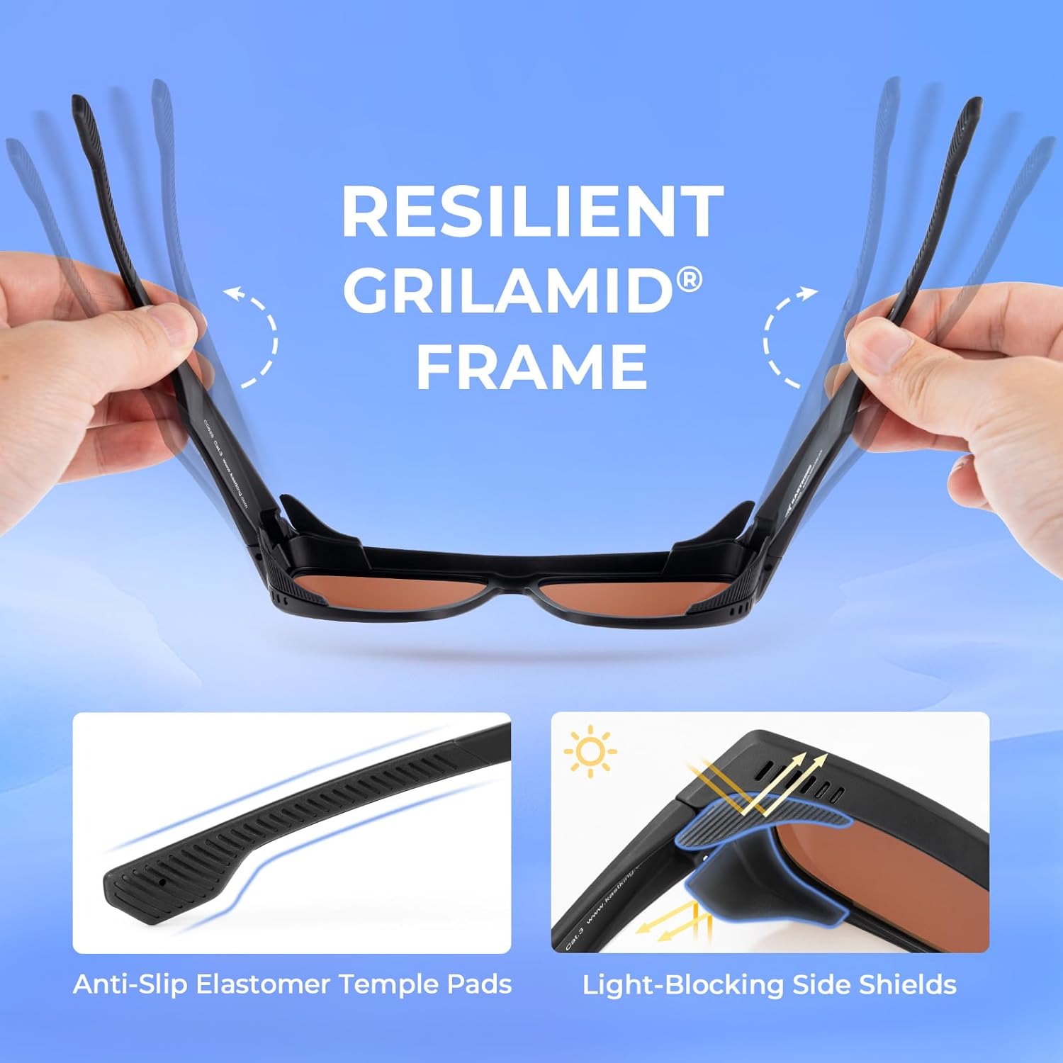 KastKing Comal Fit-Over Polarized Sports Sunglasses, PuriVex Water & Oil Repellent, Fishing Driving, UV400, Men Women - Image 8