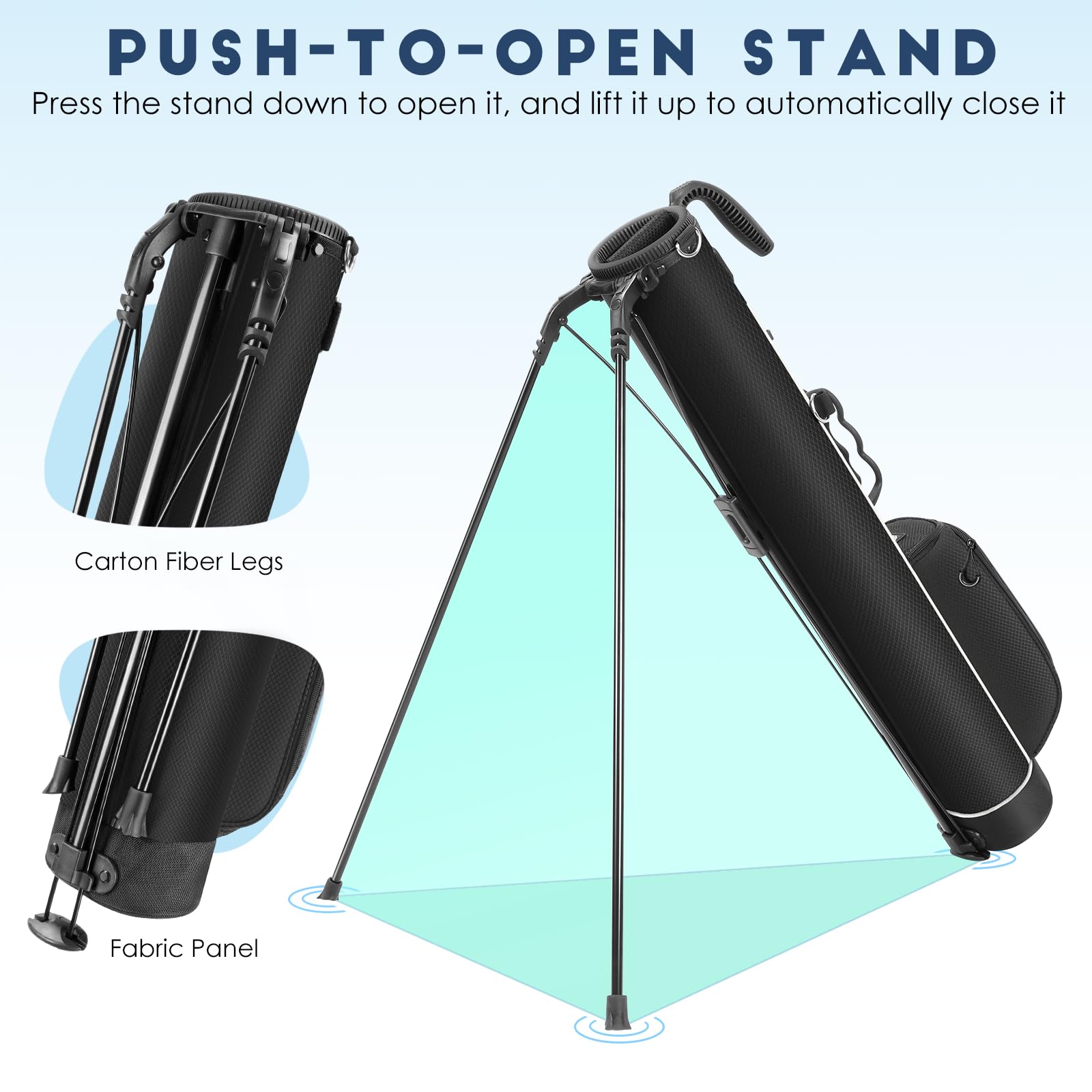 Findway Golf Stand Bag mit verstellbaren Schultergurten, 2-Wege-Teiler, 2 Taschen, leicht zu tragende Bleistift-Golftragetasche für Männer und Frauen