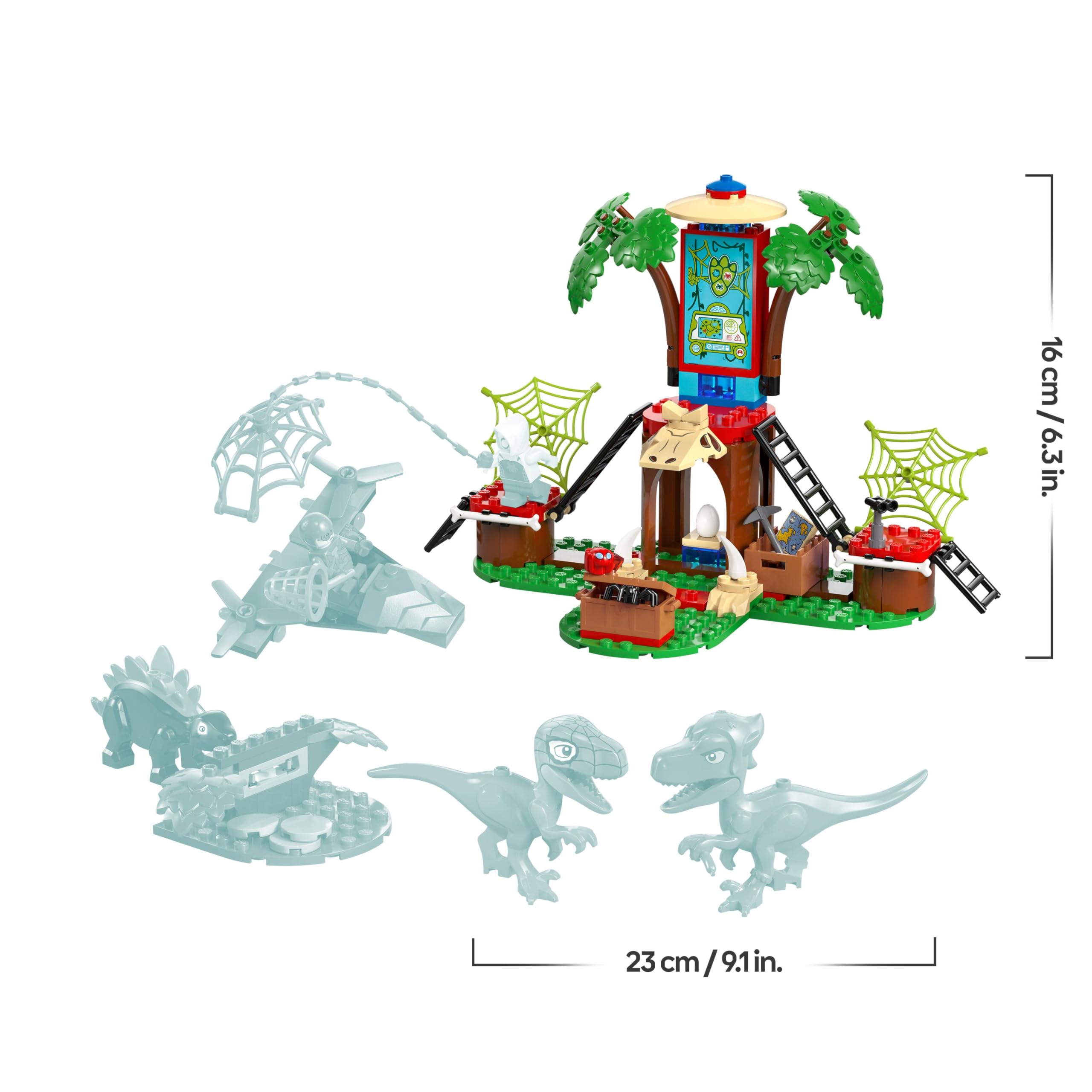 LEGO Marvel Spidey y Gobby: Batalla de Raptores en la Base de la Casa del Árbol, Dinosaurios de Juguete, Minifigura Spider Fantasma, Regalo para Niños y Niñas de 4 + Años Spidey y su Superequipo 11200