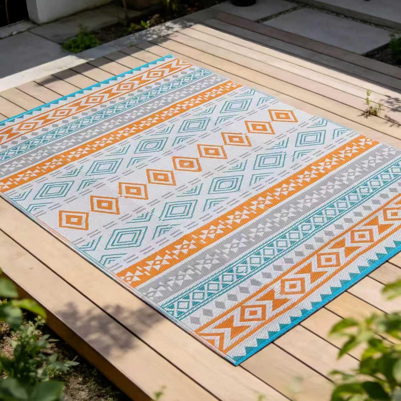 Outdoor Plastic Straw Rug 6x9 ft,Reversible Waterproof Large Outdoor Patio Rug RV Mat Outside Carpet for Porch, Deck, Backyard, Balcony, Picnic