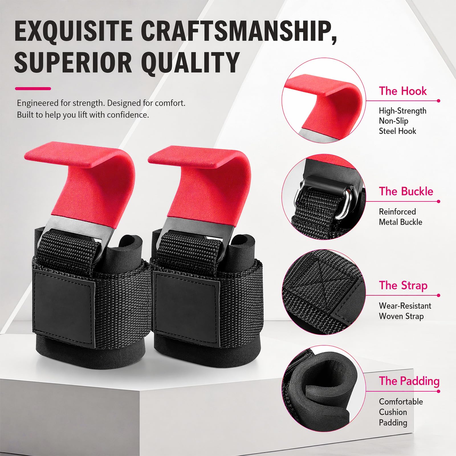 Ganci per sollevamento pesi, per sollevamento pesi, sollevamento pesi, per uomini e donne, supporto per sollevamento pesi, sollevamento pesi e bodybuilding