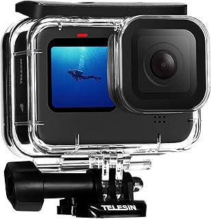 Waterproof Case for GoPro Hero 12 Hero 11 Hero 10 Hero 9 Black, Underwater Dive Case Housing Shell Supports 60M/196FT Deep Diving Scuba Snorkeling with Bracket Screw GoPro Accessories