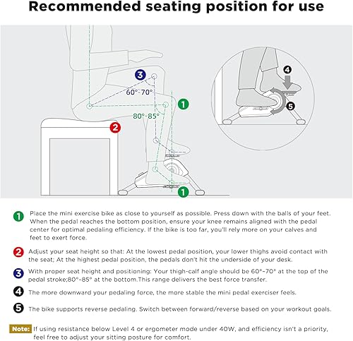 Miniatura 8 de CYCPLUS Mini ejercitador de pedal DC1, motor sin escobillas autoalimentado de 160 W, modo ERG y sincronización de aplicaciones, resistencia