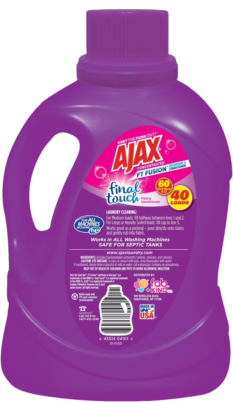 Amazon.com: Ajax' Fusion Duel Liquid Laundry Detergent with Final