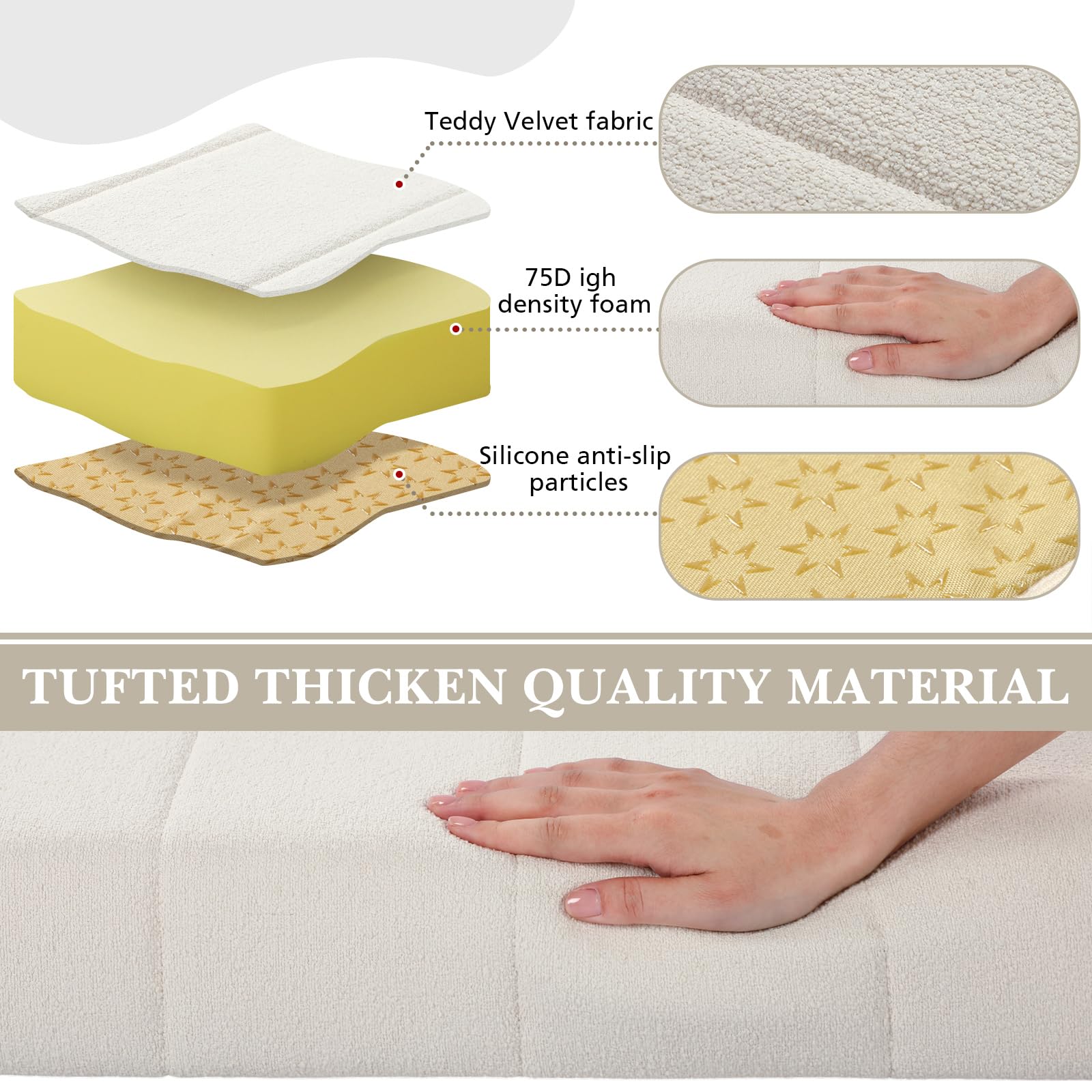 Wenqik Bench Cushion - Beige Comfort -3